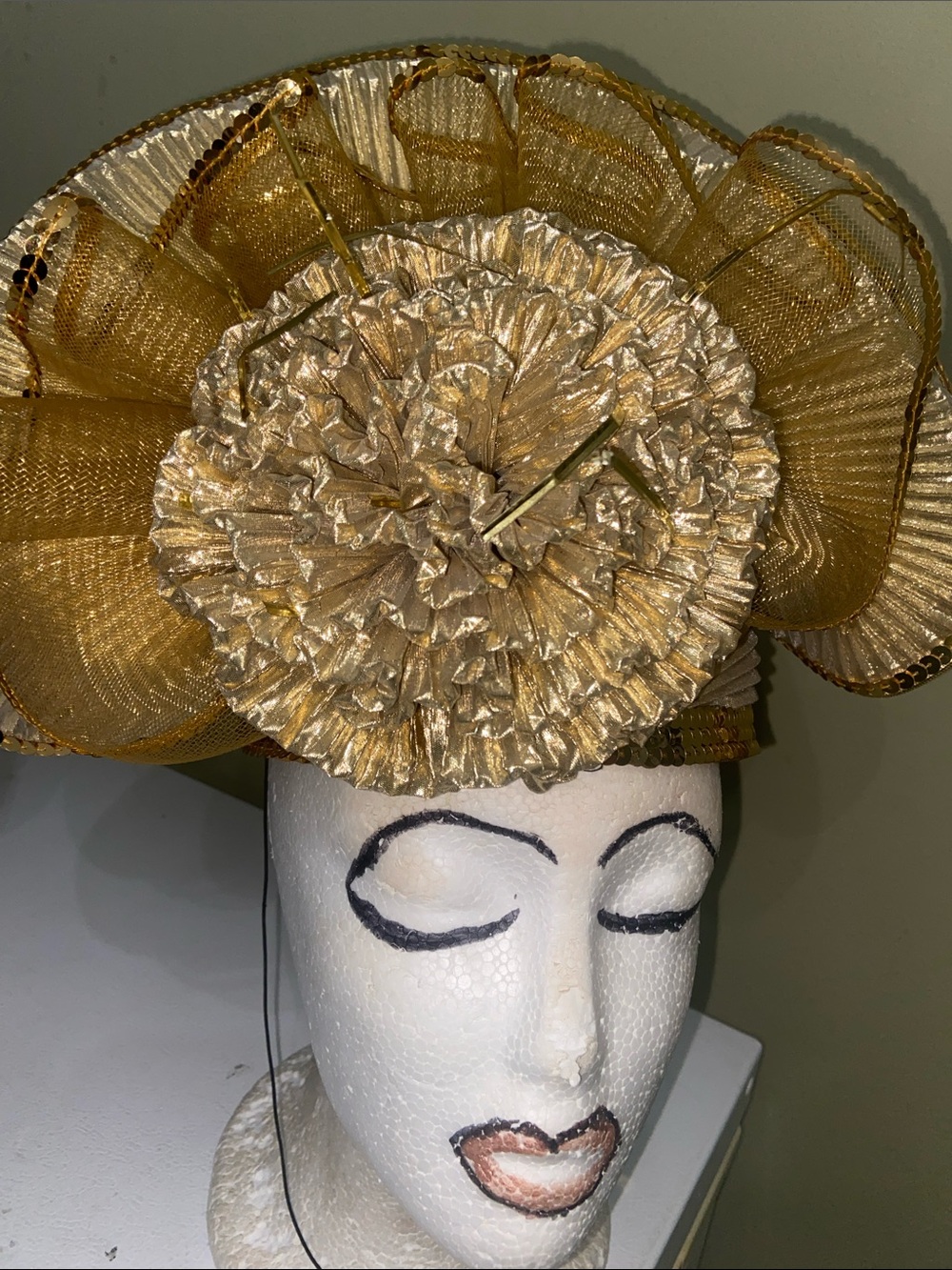 Fancy Gold Dress Hat